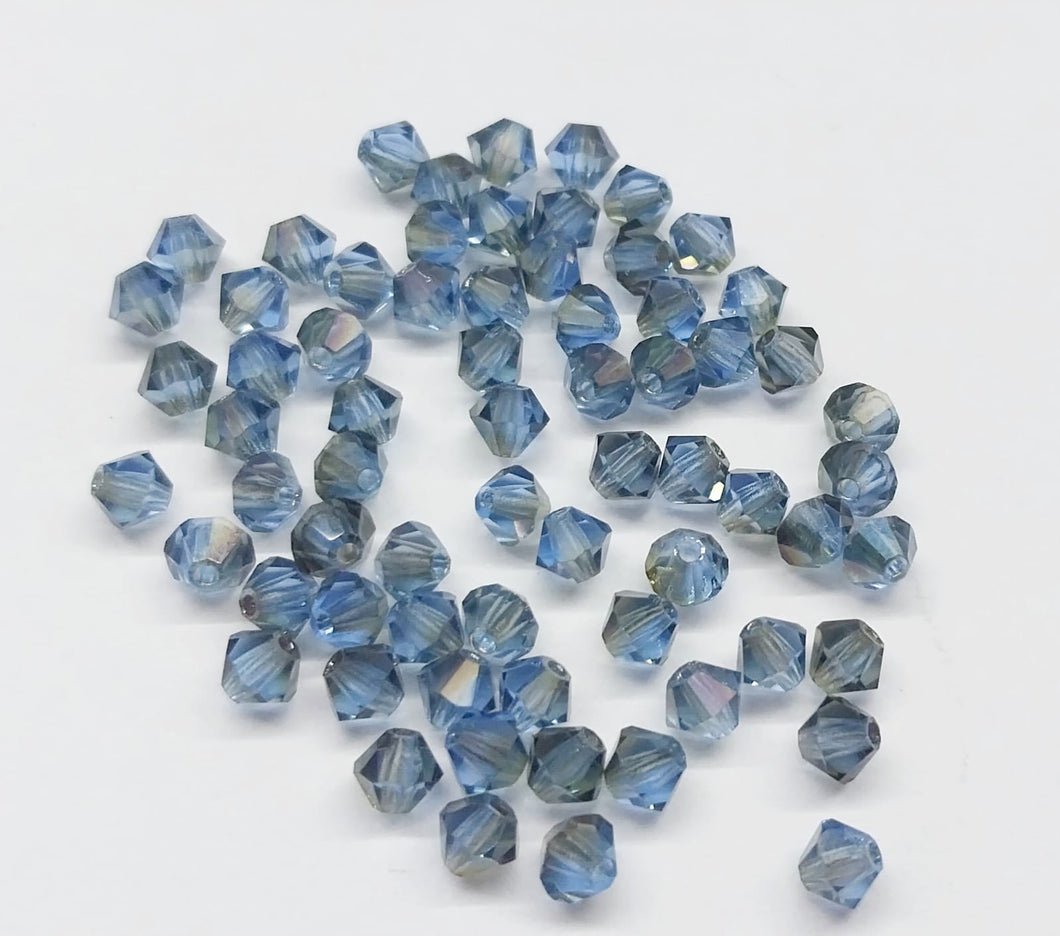 Bead Swarovski Crystals | 4mm | C3 SAT #022 | 25u | Bicolor Azul - Gris