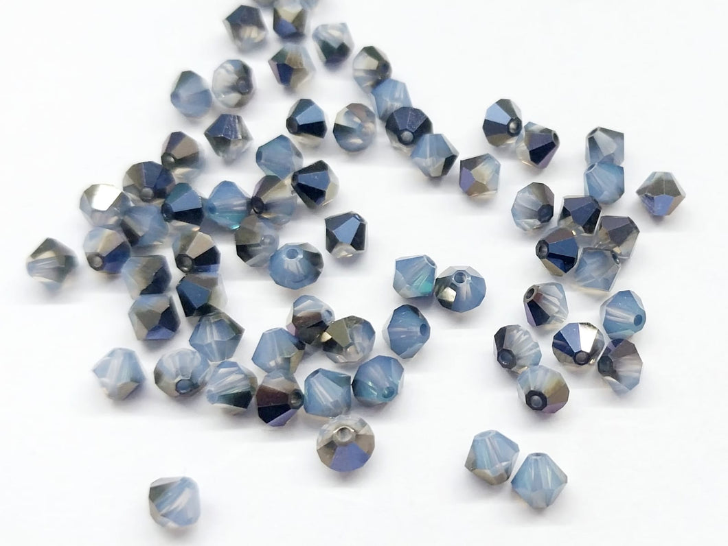 Bead Swarovski Crystals | 4mm | C2 SAT #018 | 25u | Bicolor Lavanda - Grafito