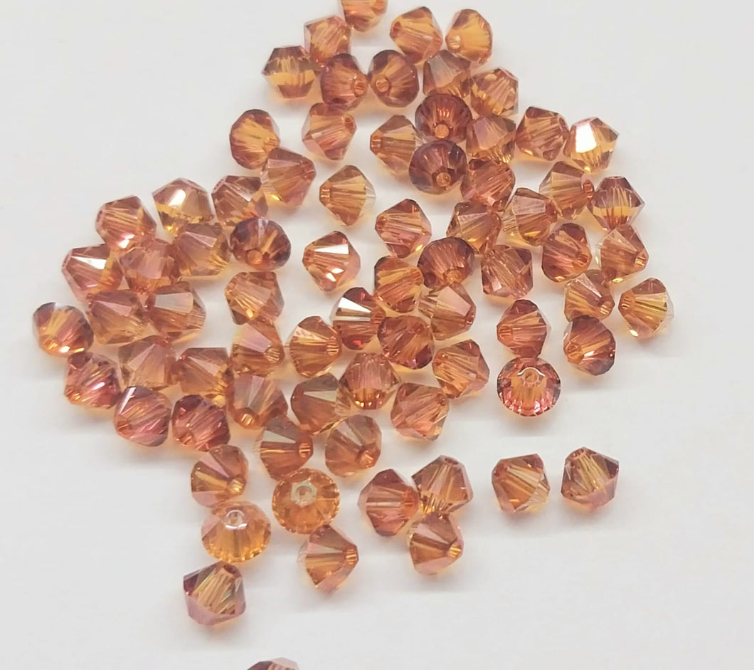 Bead Swarovski Crystals | 4mm | C3 SAT #028 | 25u | Damasco - naranja