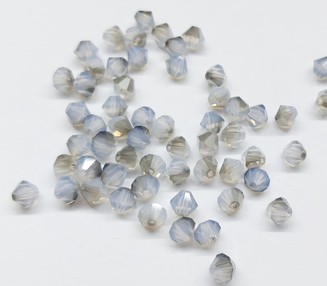 Bead Swarovski Crystals | 4mm | C4 SAT #031 | 25u | Bicolor Celeste - Gris