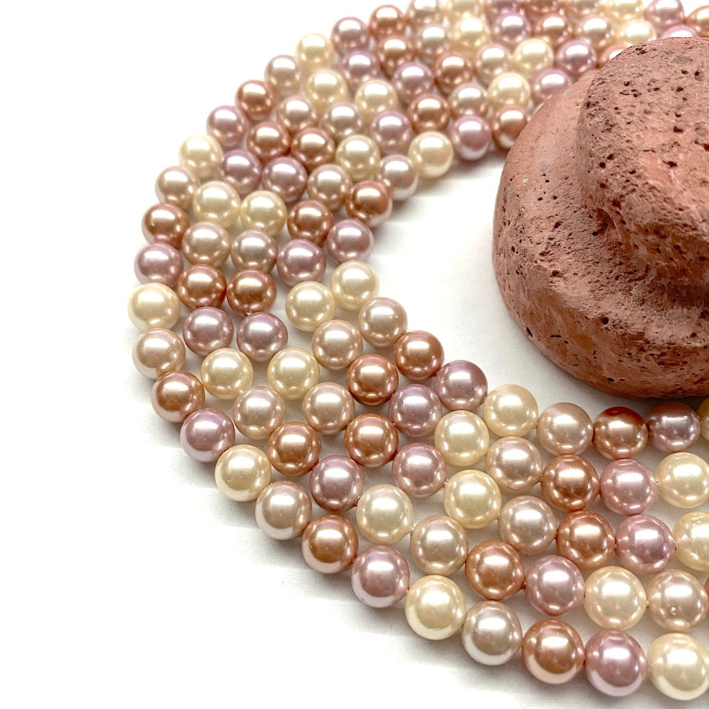 PERLA SHELL | 8MM | MIX ROSADO DAMASCO CREMA 2