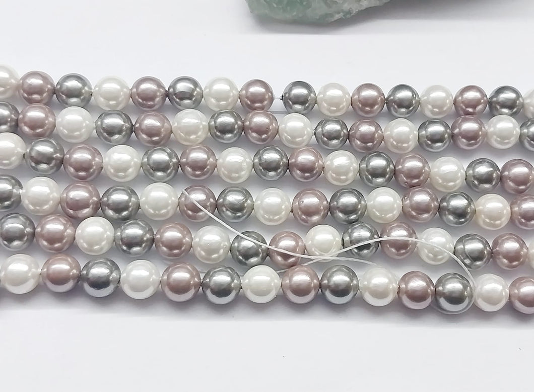 PERLA SHELL | 6MM | MIX BLANCO GRIS PALOROSA