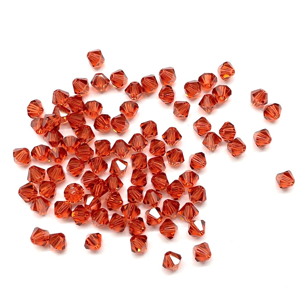 Bead Swarovski Crystals | 4mm | C1 SAT #008 | 25u | Naranja Ladrillo