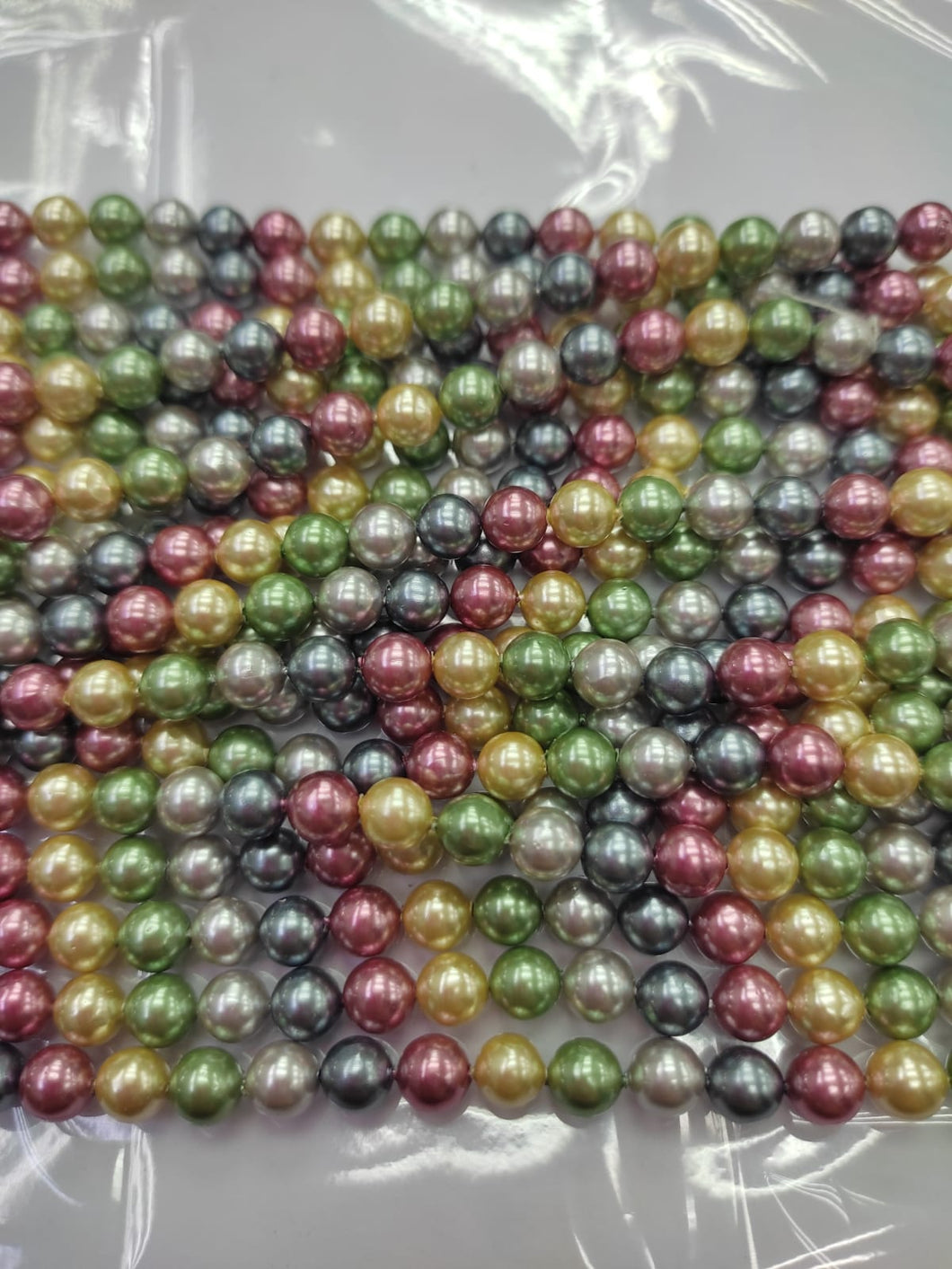 PERLA SHELL | 6MM | MIX VERDE GRIS AMARILLO FUCSIA AZUL